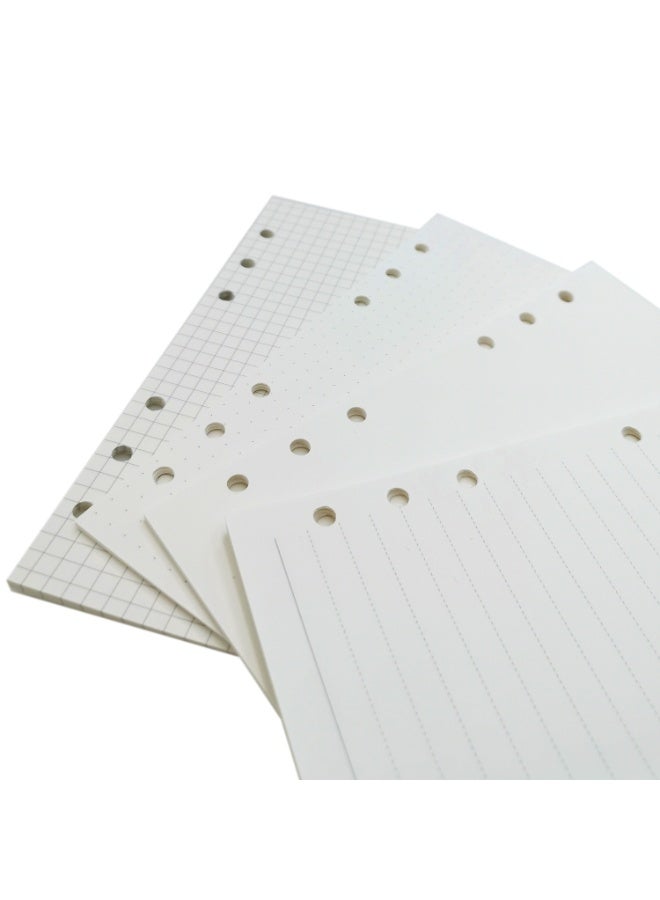Zelten 1 Pack A5 80 Sheets/160 Pages 4 in 1 Lined Squared Dotted Blank Loose Leaf Punched Paper Refills Paper for 6 Hole Binder Personal Organizer Diary Notebook Refillable Planner - Image 3