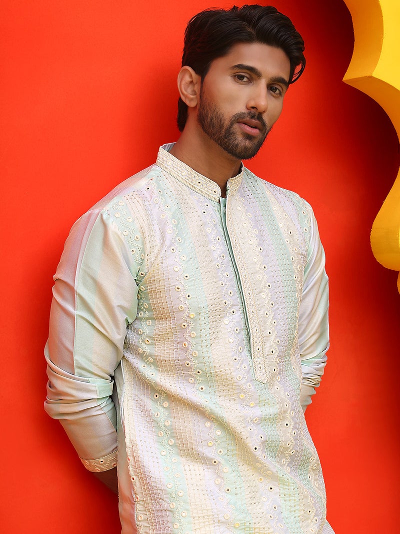 NOZ2TOZ Embroidered Multi Kurta for Men - Image 1