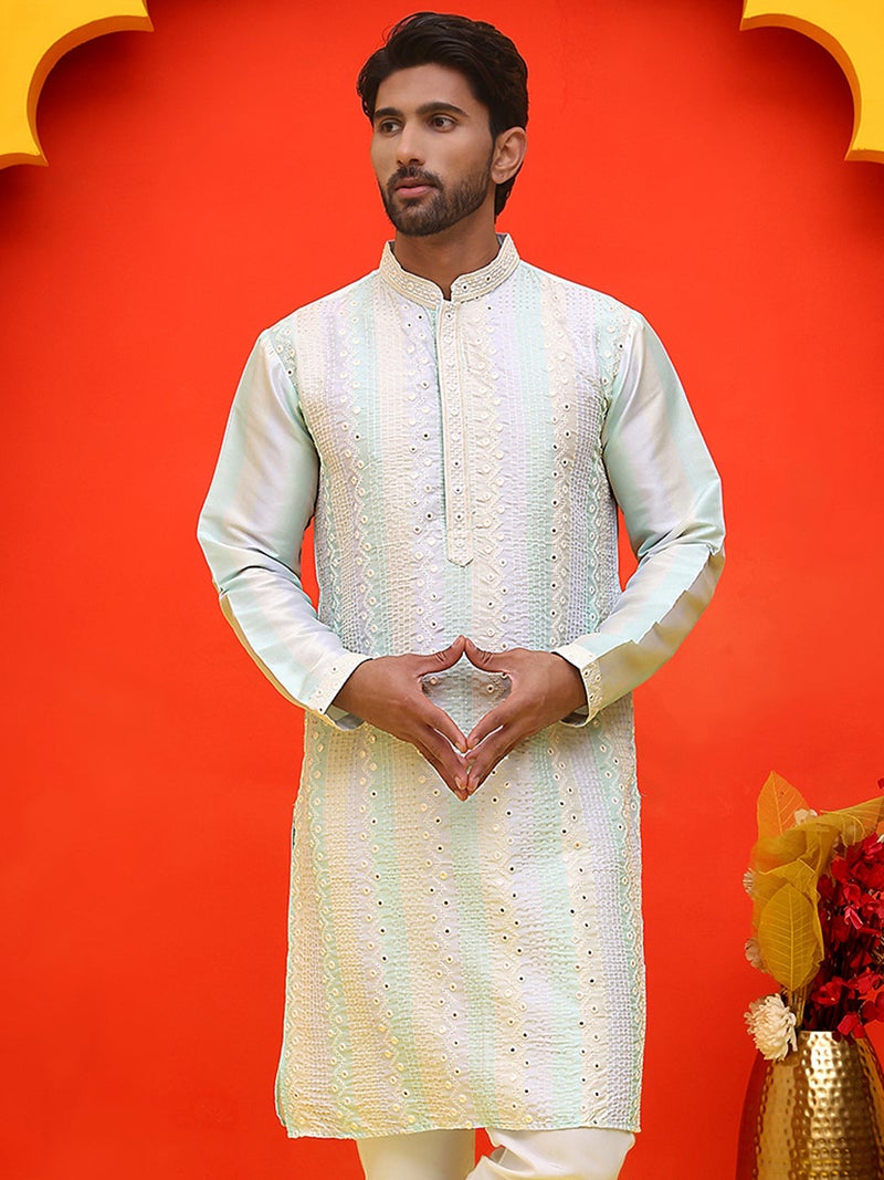 NOZ2TOZ Embroidered Multi Kurta for Men - Image 5