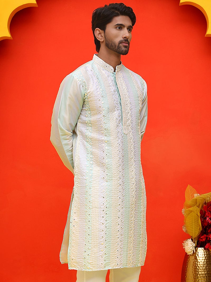 NOZ2TOZ Embroidered Multi Kurta for Men - Image 4