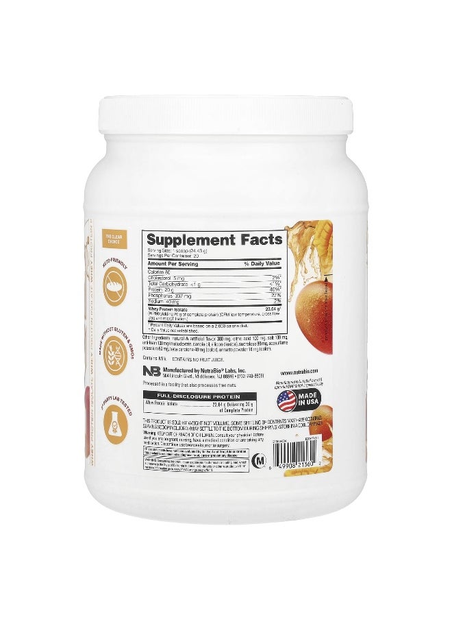 NutraBio NutraBio, Performance, Clear Protein, Mango Mist, 1.1 lb (489 g)  - Image 2