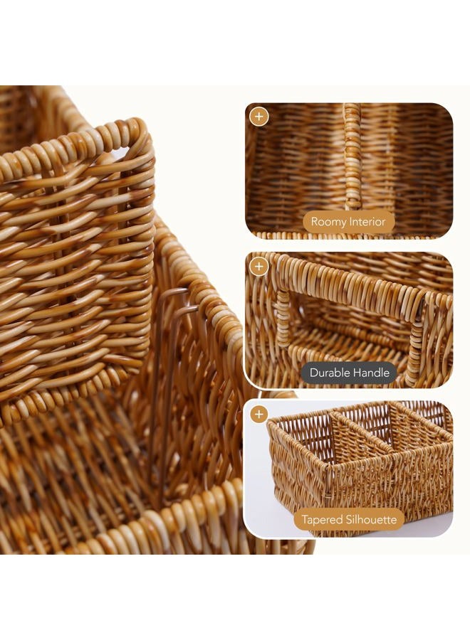 Cantalop 2 Pack Food Storage Organizer Bins, Rattan Bins for Pantry - Image 3