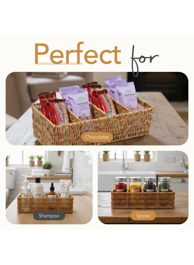 Cantalop 2 Pack Food Storage Organizer Bins, Rattan Bins for Pantry - Image 5