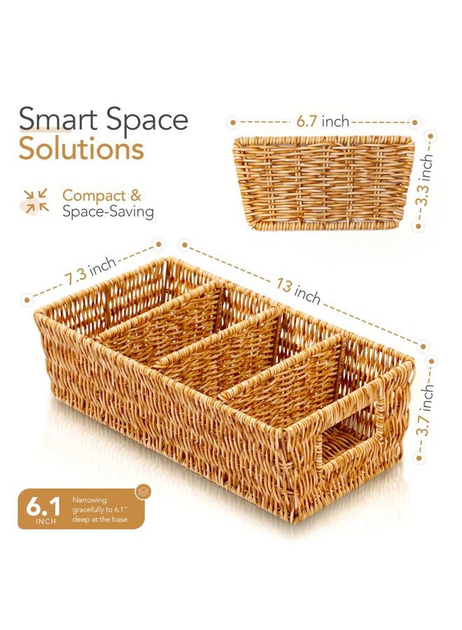 Cantalop 2 Pack Food Storage Organizer Bins, Rattan Bins for Pantry - Image 2