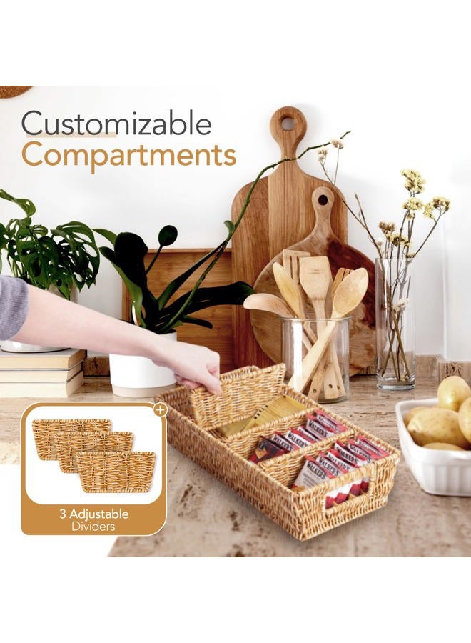 Cantalop 2 Pack Food Storage Organizer Bins, Rattan Bins for Pantry - Image 4