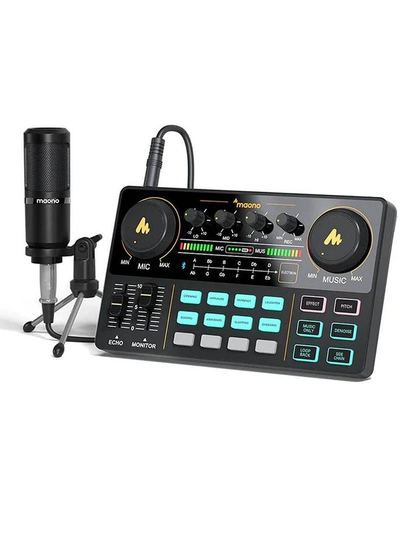 Maono - Maonocaster Lite Portable All-In-One Podcast Production Studio With Microphone , Black | AU-AM200S1 - Image 1