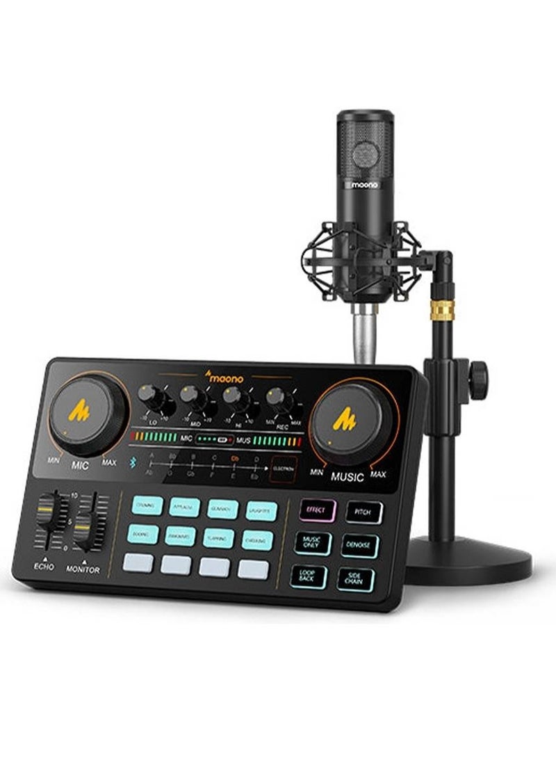 Maono - Maonocaster Lite Portable All-In-One Podcast Production Studio With Microphone , Black | AU-AM200S1 - Image 1
