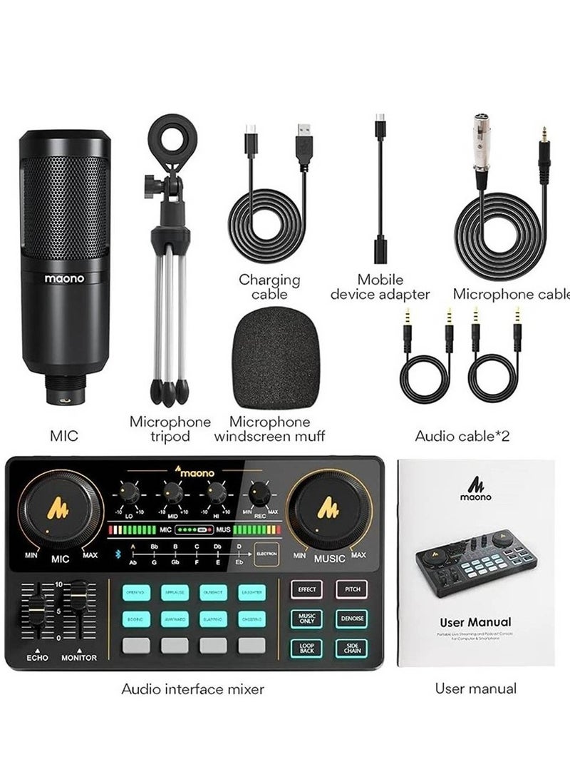 Maono - Maonocaster Lite Portable All-In-One Podcast Production Studio With Microphone , Black | AU-AM200S1 - Image 1