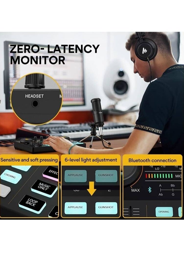 Maono - Maonocaster Lite Portable All-In-One Podcast Production Studio With Microphone , Black | AU-AM200S1 - Image 1