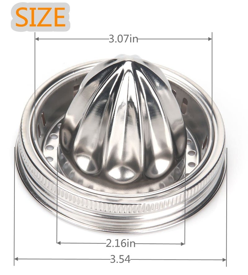 ziHenryDa Mason Jar Stainless Steel Juicer Lid (2 Pieces), Citrus Reamer for Wide Mouth Mason Jar Lemon Juicer Manual Citrus Juicer. - Image 4