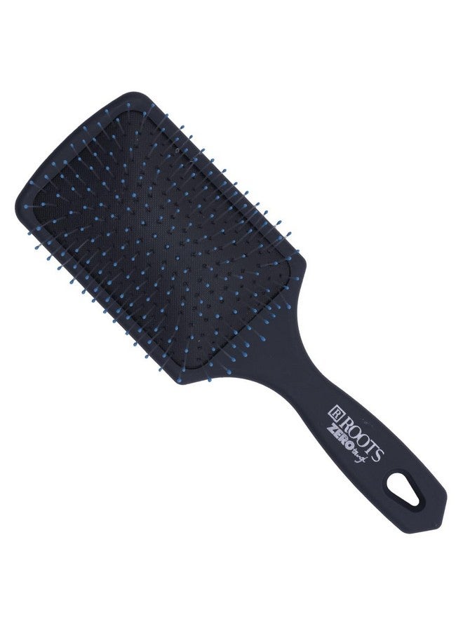 Roots - Zero Tangle Silver Rounded Ball-Tip Bristles Rectangle Hairbrush - Unisex Eco-Friendly for All Hair Type - Detangling Paddle Hairbrush for Hair Growth and Scalp Massage - Pack of 1 - RZTP-B - Image 1