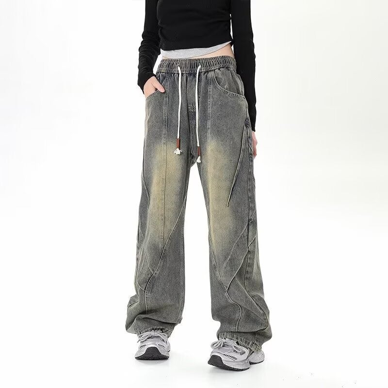 Unisex Classic Denim Jeans Loose Fit Daily Outdoor Wear - Image 2