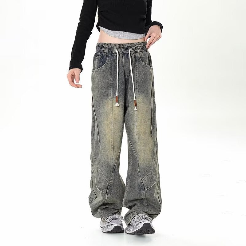 Unisex Classic Denim Jeans Loose Fit Daily Outdoor Wear - Image 3