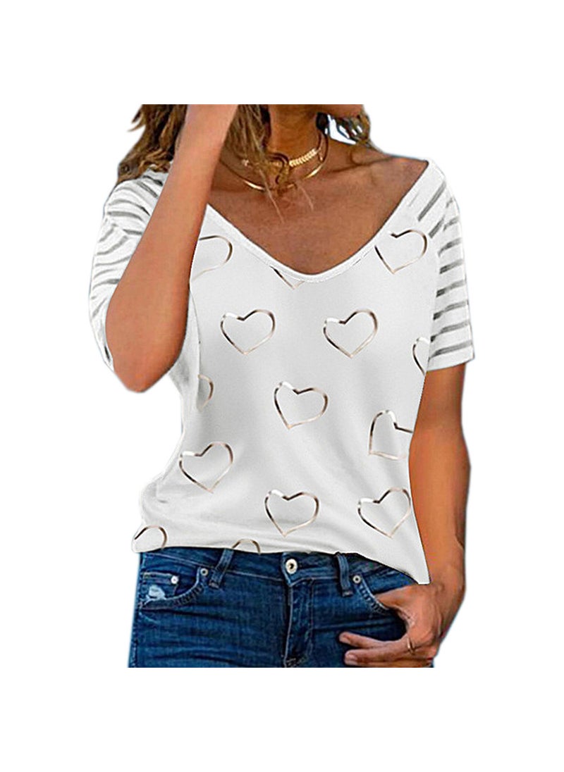 Generic - 2022 Plus Size Womens Love Print Tee Black - Image 1