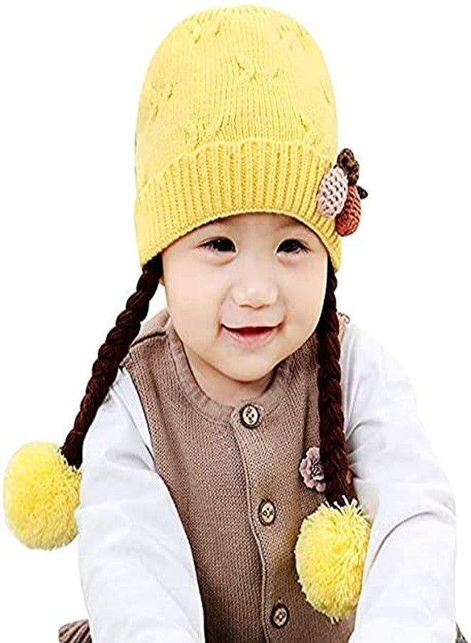 Malvina Baby Girl's Infant Winter Hat Beanies Crochet Warm Knitted Choti Hat (Yellow,1-2 Years) - Image 1