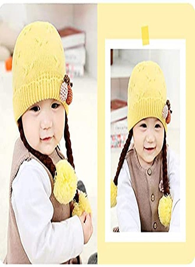 Malvina Baby Girl's Infant Winter Hat Beanies Crochet Warm Knitted Choti Hat (Yellow,1-2 Years) - Image 3