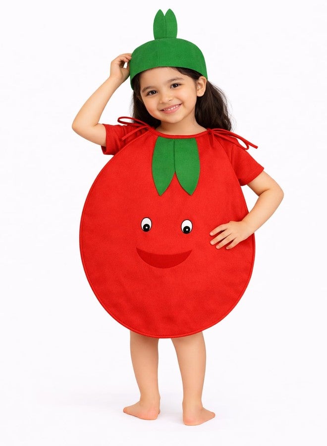 Nic Fruit And Vegetable Fancy Dress Costume For Kids | Fruit Shape Cutout For Childs | Healthy Fruits Dress (Jumpsuit Not Include) (Tomato, 7-8 Years) - Image 1