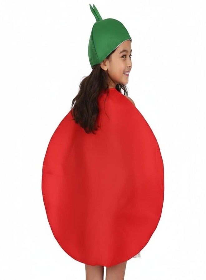 Nic Fruit And Vegetable Fancy Dress Costume For Kids | Fruit Shape Cutout For Childs | Healthy Fruits Dress (Jumpsuit Not Include) (Tomato, 7-8 Years) - Image 2