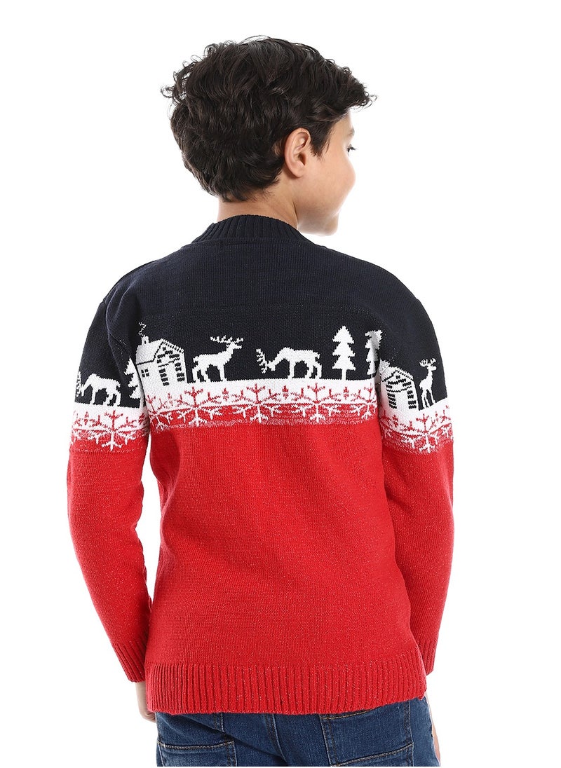 Caesar - Wool Boys Pullover With Multi Design - Image 1