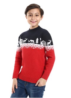 Caesar Wool Boys Pullover With Multi Design  - Image 2