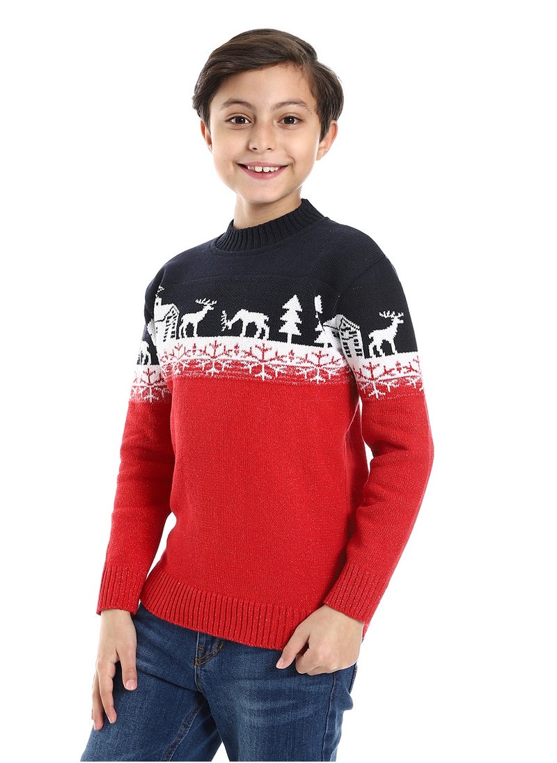 Caesar - Wool Boys Pullover With Multi Design - Image 1