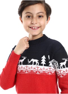 Caesar Wool Boys Pullover With Multi Design  - Image 3
