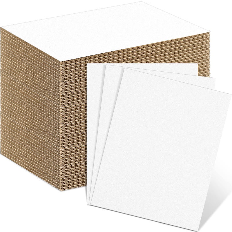 Henoyso 110 Pack 11 x 8 5 Inch Corrugated Cardboard Sheets Flat Cardboard Sheets Packaging Inserts Flat Square Inserts Squares Separators for Shipping Packing Mailing CraftsWhite