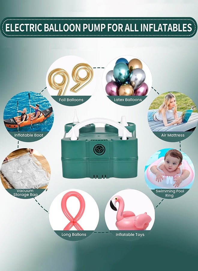 Garlo Balloon Pump, 3-in-1 Electric Air Pump for Inflatables and Balloons, Dual Nozzle Electric Balloon Inflator Pump Blower for Latex Foil Balloons, Quick-Fill Inflator Deflator for Pool Floats, Save Time - Image 2
