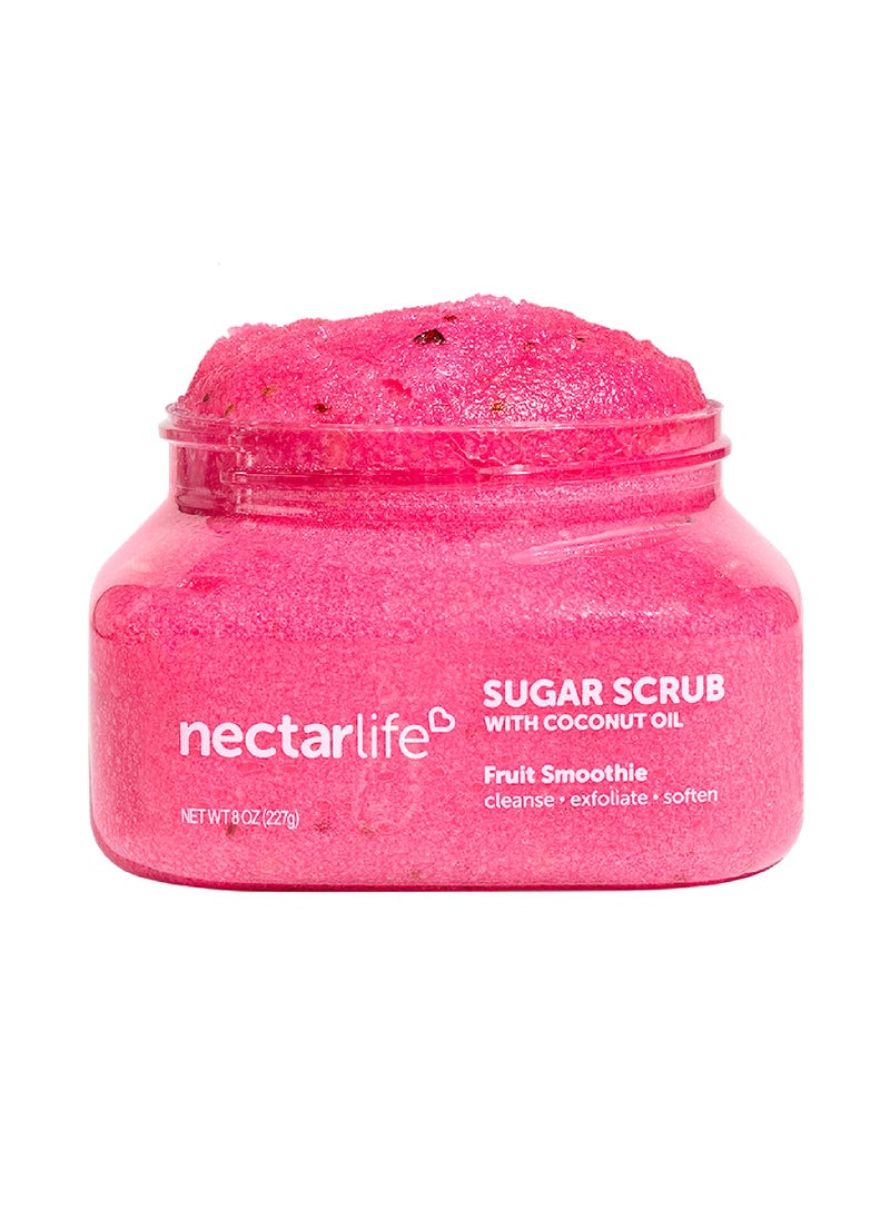 Nectar Bath Treats Sugar Body Scrub 8 oz, Moisturizing and Exfoliating Scrub for Nourishing Essential Body Care, Gift For Her (Fruit Smoothie) 