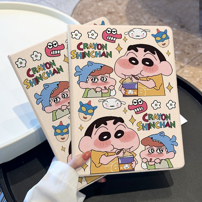 Ipad11 Protective Case 9.7Inch Book-Style Air6 Bag Mini6 Anti-Fall Pro11 Crayon Shin-Chan 89/10 Generation - Image 4