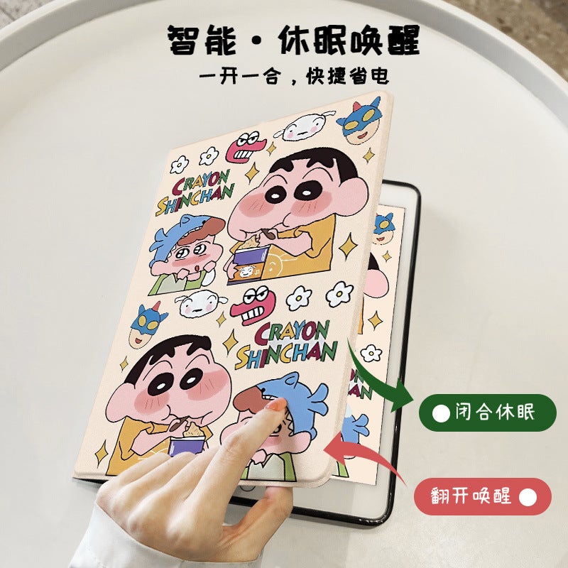 Ipad11 Protective Case 9.7Inch Book-Style Air6 Bag Mini6 Anti-Fall Pro11 Crayon Shin-Chan 89/10 Generation - Image 5