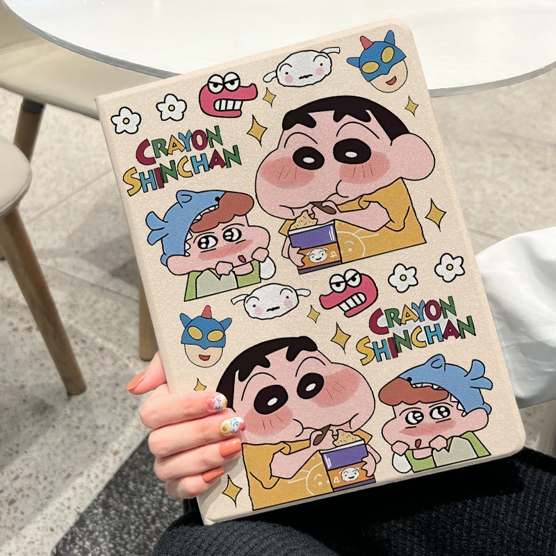 Ipad11 Protective Case 9.7Inch Book-Style Air6 Bag Mini6 Anti-Fall Pro11 Crayon Shin-Chan 89/10 Generation - Image 2