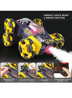 lakia Remote Control Car, Six-Wheel RC Car 6WD Drift Stunt Off Road Truck Race Toy with Smoke Fuction Light Rotating Vehicle Gift Present for Boys Kids Children Age 6 7 8 9 10  - Image 2