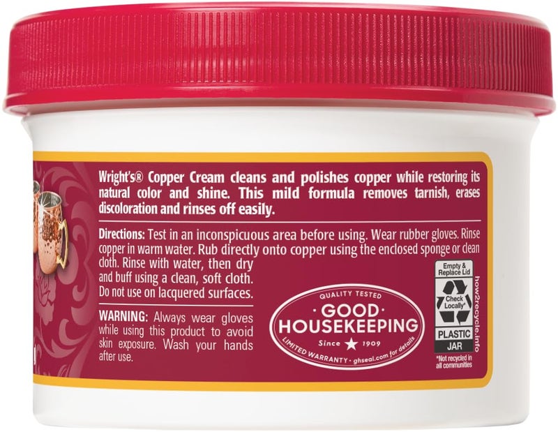 Wright's Copper and Brass Cream Cleaner - Gently Cleans and Removes Tarnish Without Scratching, 8 Ounce (Pack of 6) - Image 2