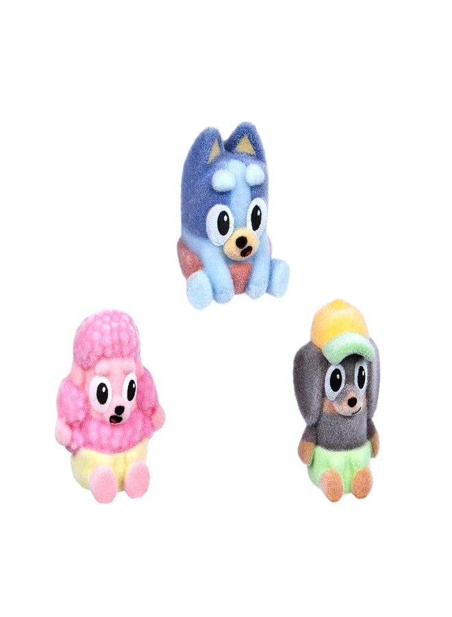 Bluey Fuzzies Episode Pack: Baby Race. with 3 Specially Flocked Collectible Mini-Figures (Incl. 1 Exclusive), Display Case, Foil Trading Card, and Collector's Guide. 50 Mini-Figures to Collect! - Image 3