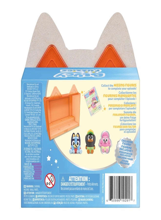 Bluey Fuzzies Episode Pack: Baby Race. with 3 Specially Flocked Collectible Mini-Figures (Incl. 1 Exclusive), Display Case, Foil Trading Card, and Collector's Guide. 50 Mini-Figures to Collect! - Image 4
