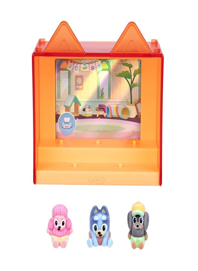 Bluey Fuzzies Episode Pack: Baby Race. with 3 Specially Flocked Collectible Mini-Figures (Incl. 1 Exclusive), Display Case, Foil Trading Card, and Collector's Guide. 50 Mini-Figures to Collect! - Image 1