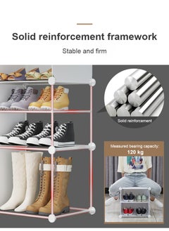 XiuWoo 12-Cube Diy Shoes Rack Wardrobe Storage Multi Use Modular Organizer Plastic Cabinet With Shelf 85X31X127 Cm  - Image 3