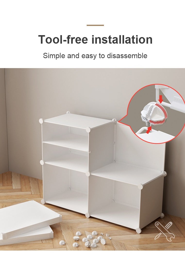 XiuWoo - 12-Cube Diy Shoes Rack Wardrobe Storage Multi Use Modular Organizer Plastic Cabinet With Shelf 85X31X127 Cm - Image 1