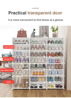 XiuWoo 12-Cube Diy Shoes Rack Wardrobe Storage Multi Use Modular Organizer Plastic Cabinet With Shelf 85X31X127 Cm  - Image 4