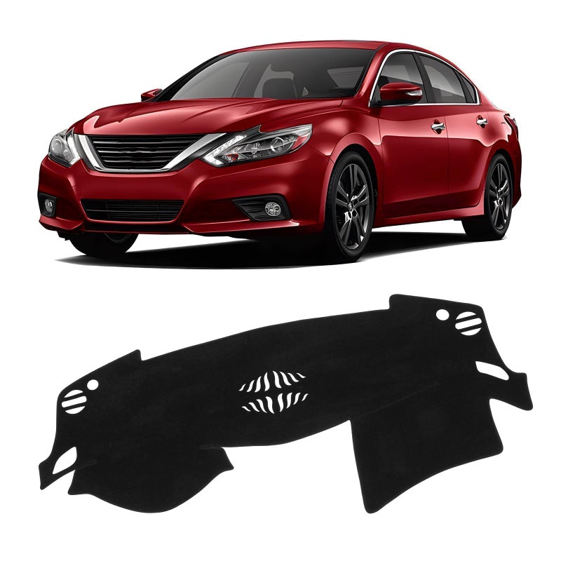 KUST Car Dash Cover for Nissan Altima L33 20132018 Left Hand Driving NonSlip Polyester Center Console Dash Cover Interior Accessories for Altima Custom Fit Dash Mat Sunshade No Glare Black