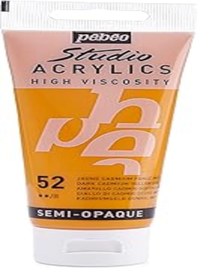 Pebeo Pebeo - Acrylic Fine Studio Acrylics - Dark Cadmium Yellow Hue - Dark Cadmium Yellow Hue 100ml/3.38oz 