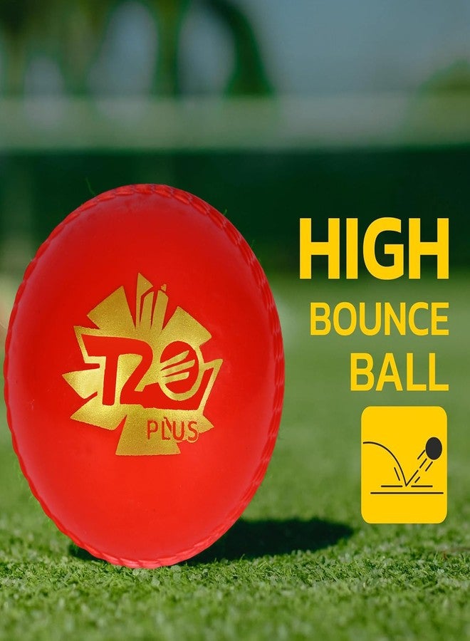 RASCO T20 Plus Cricket Tennis Ball, Red, High Bounce - Image 4