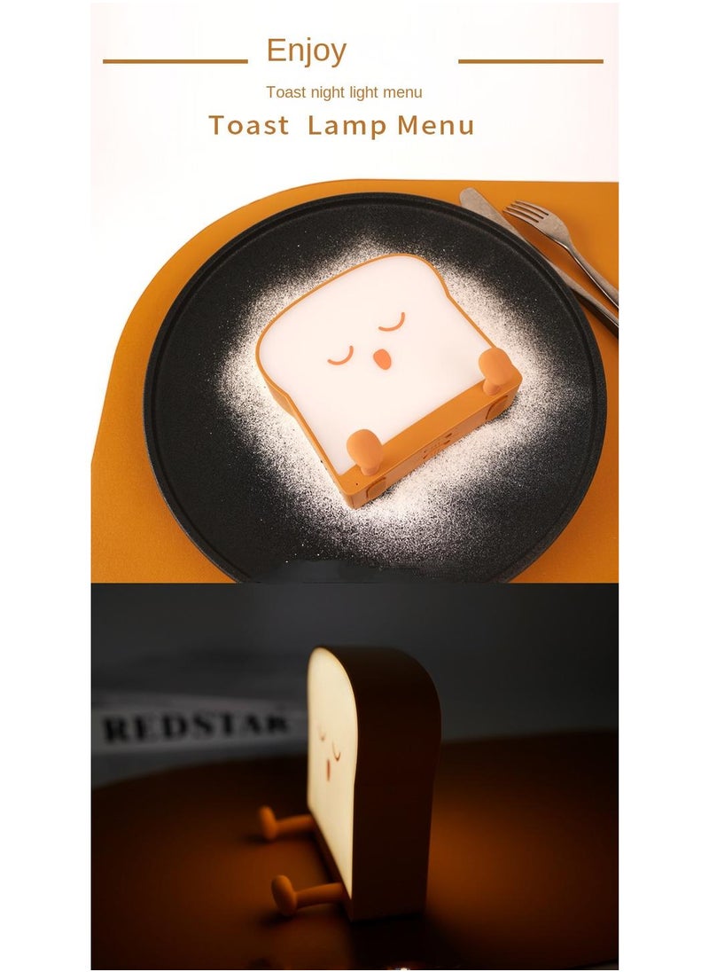 Y&D Creative Toast Bread Night Light Baby Bedroom Charging Atmosphere Night Light Cartoon Bedside Sleeping Silicone Night Light  - Image 2