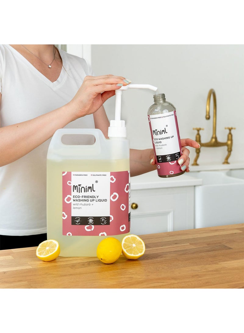 Miniml Eco Washing Up Liquid 5L Refill - Wild Rhubarb & Lemon Scented Non Bio & Skin Sensitive Friendly Dish Wash Cleaner Plant Based Vegan & Cruelty Free - Natural Cleaning Products (500 Washes) - Image 5