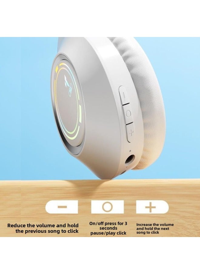 Generic Bluetooth Headset Luminous Wireless Subwoofer Noise Reduction E-sports Game Super Long Standby Mobile Phone Computer With Mai-Color:Simple White (y08 Minimalist Version★Android Interface★Bluetooth 5.0★360 Surround Sound)★4-6 Hours Battery Life  - Image 5