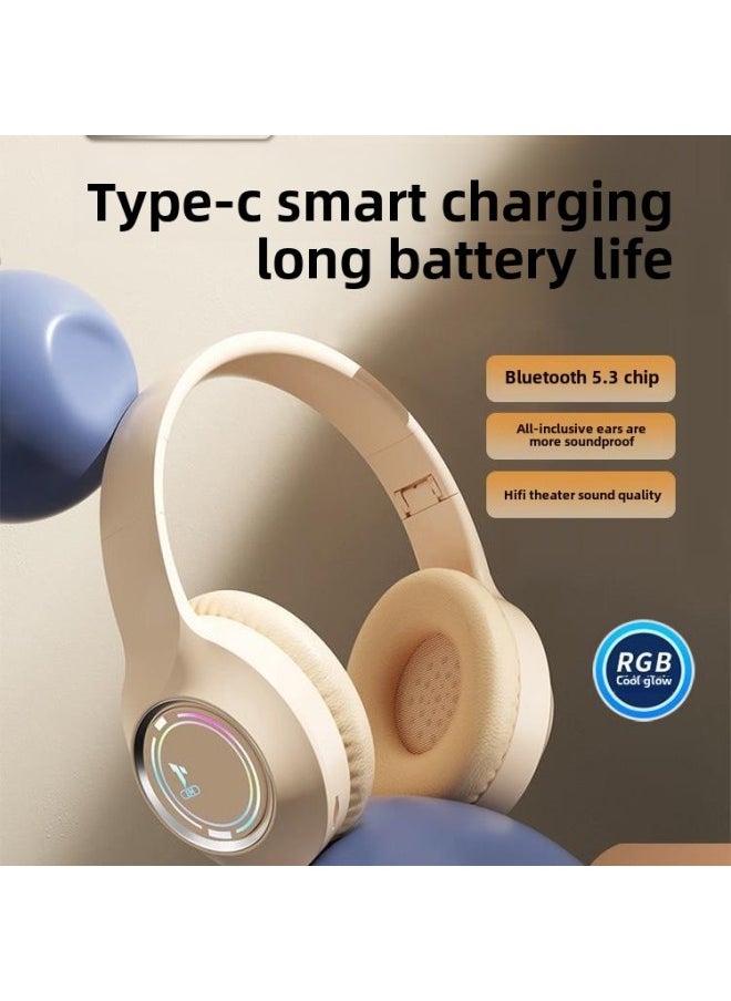 Generic Bluetooth Headset Luminous Wireless Subwoofer Noise Reduction E-sports Game Super Long Standby Mobile Phone Computer With Mai-Color:Simple White (y08 Minimalist Version★Android Interface★Bluetooth 5.0★360 Surround Sound)★4-6 Hours Battery Life  - Image 2