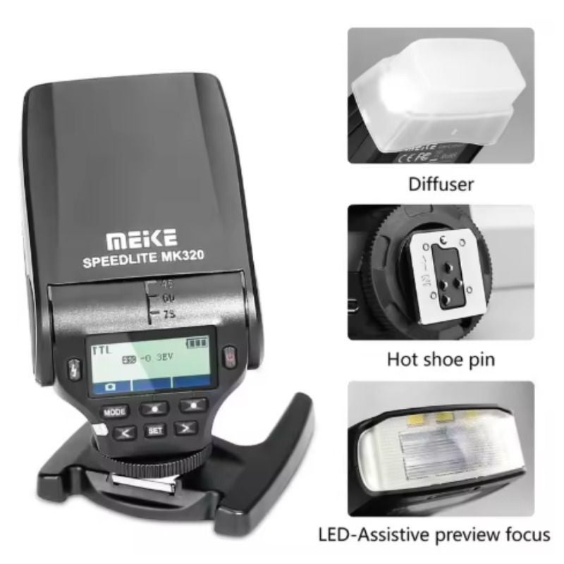 Meke Meike Meke Mk320 Speedlite TTL Mini Camera Flash Light with Diffuser for All Nikon Dslr Cameras - Image 3