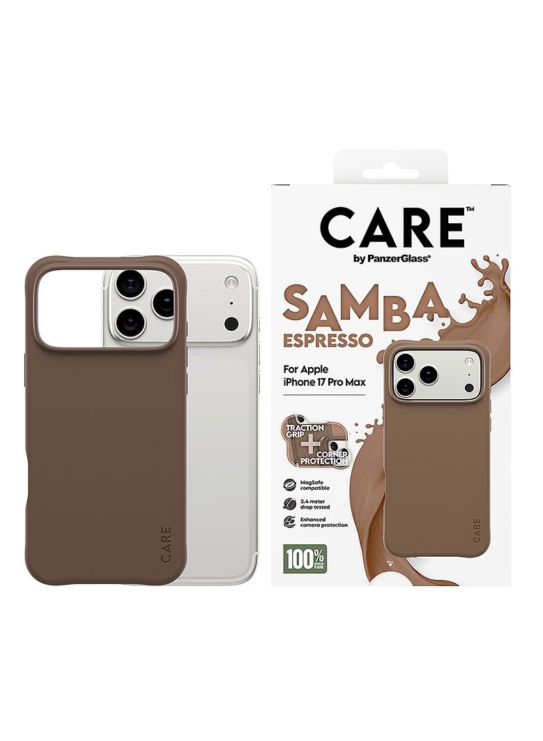 PanzerGlass CARE Fashionable Case Samba Espresso with MagSafe iPhone 17 Pro Max - Brown - Image 1