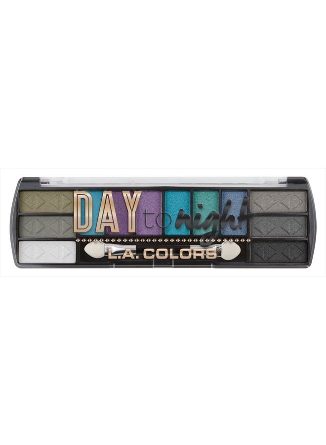 L.A. Colors Day To Night 12 Color Eyeshadow Palette, After Dark, 0.28 oz. (CES432), Powder - Image 1